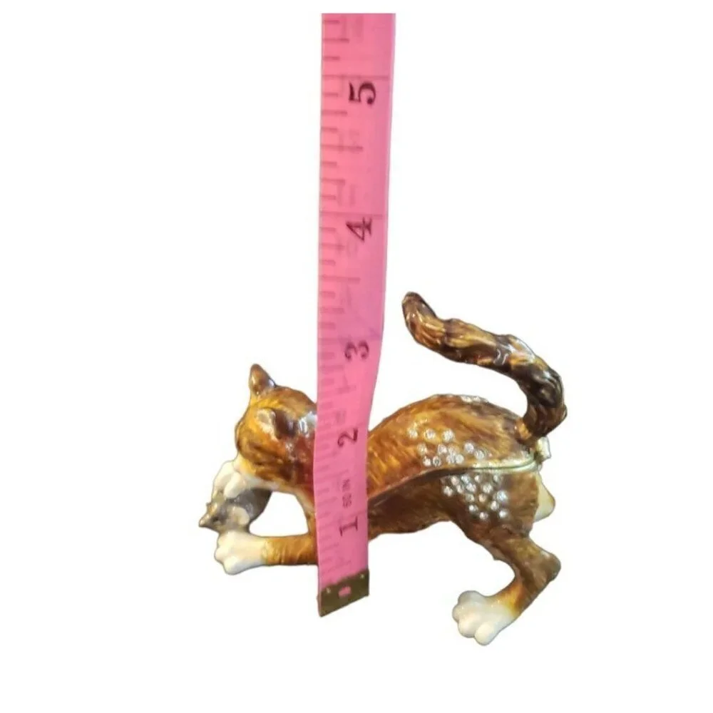 Jere jewelry cat box trinkets holder Cat and mouse